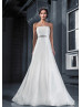 Strapless Ivory Twill Satin Minimalist Wedding Dress